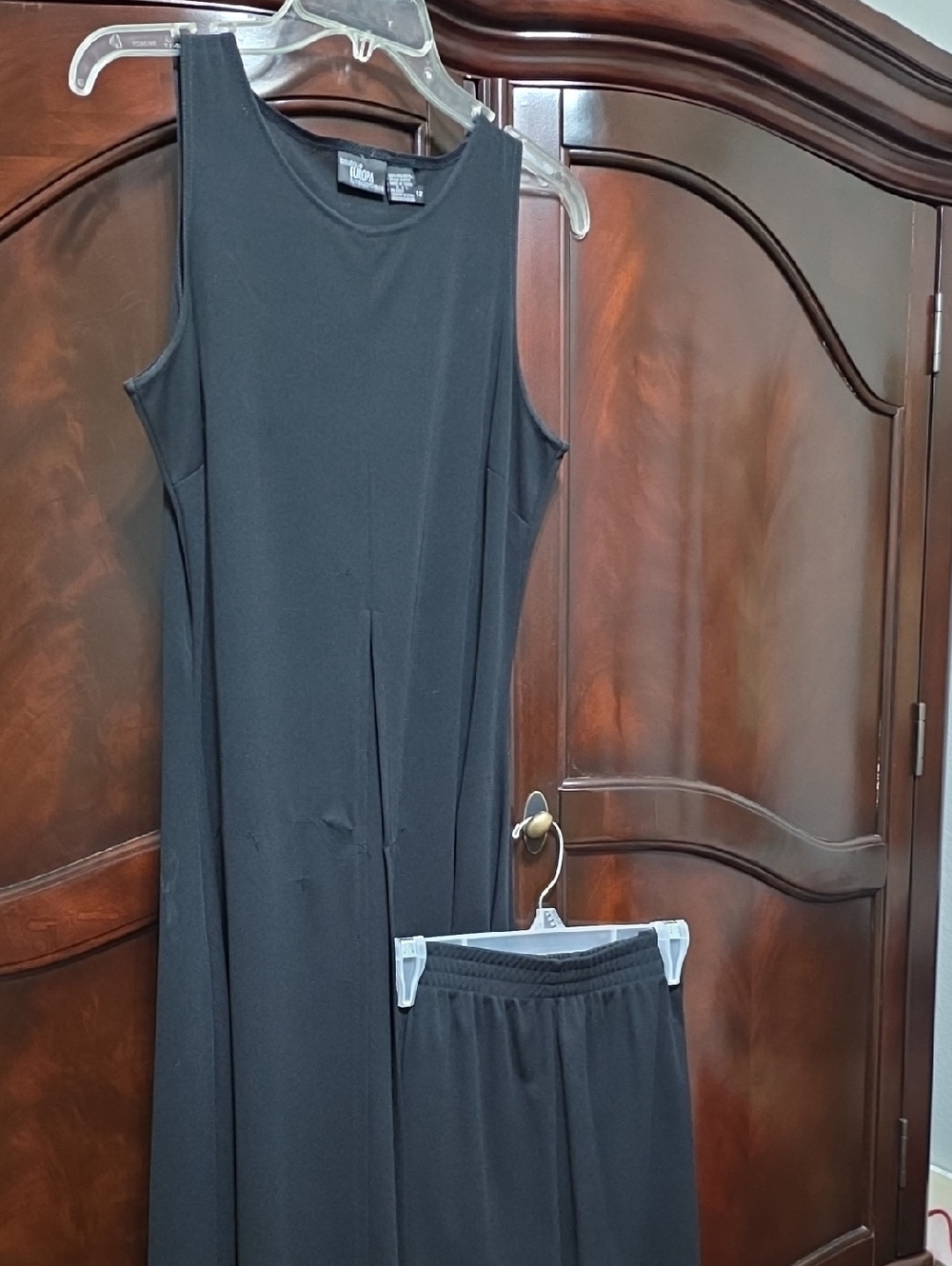 Black Sleeveless Maxi Dress with Matching Skirt